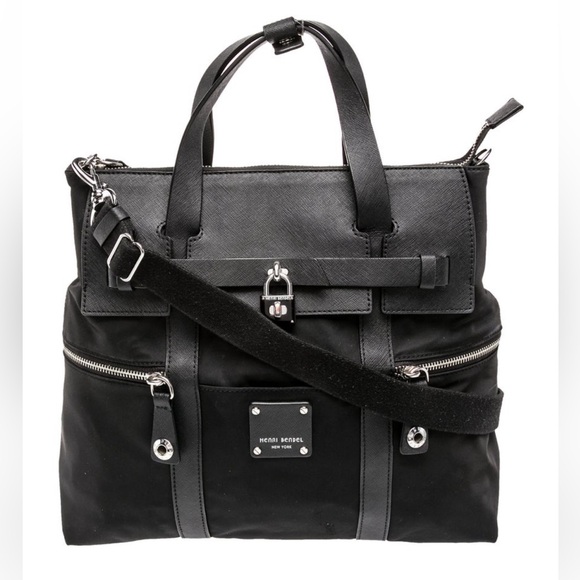 henri bendel Handbags - Henri Bendel Jetsetter Backpack - Black and Silver - Small